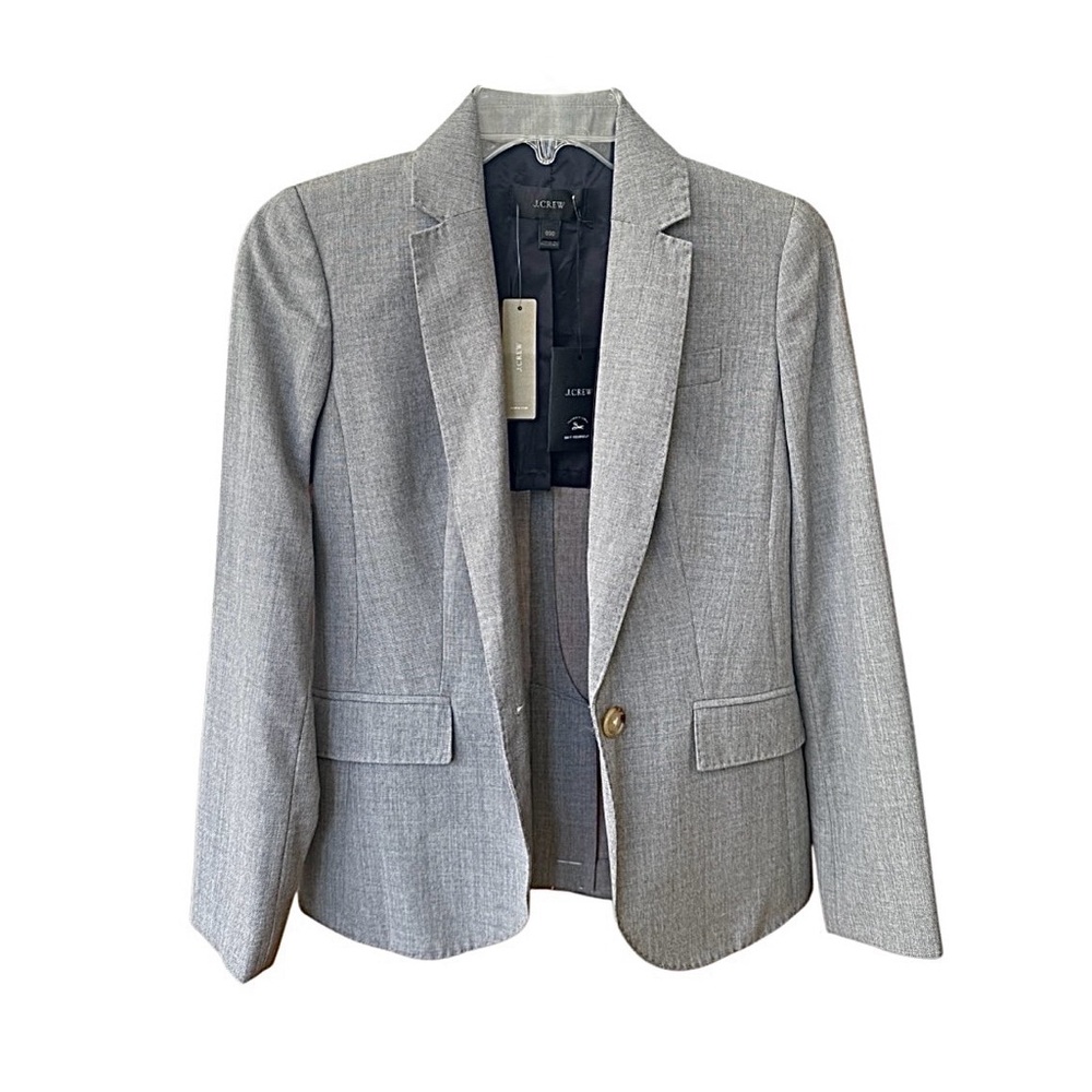 J. Crew | Tollegno Italian Gray Wool Campbell Blazer | Women’s Size 000 | NWT